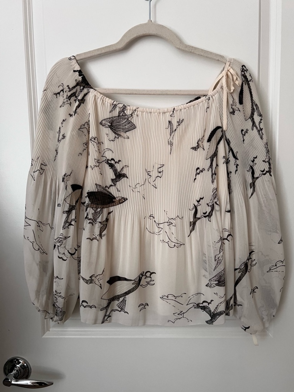 Aritzia Wilfred Talence Blouse (cream/black) - Picture 2 of 9